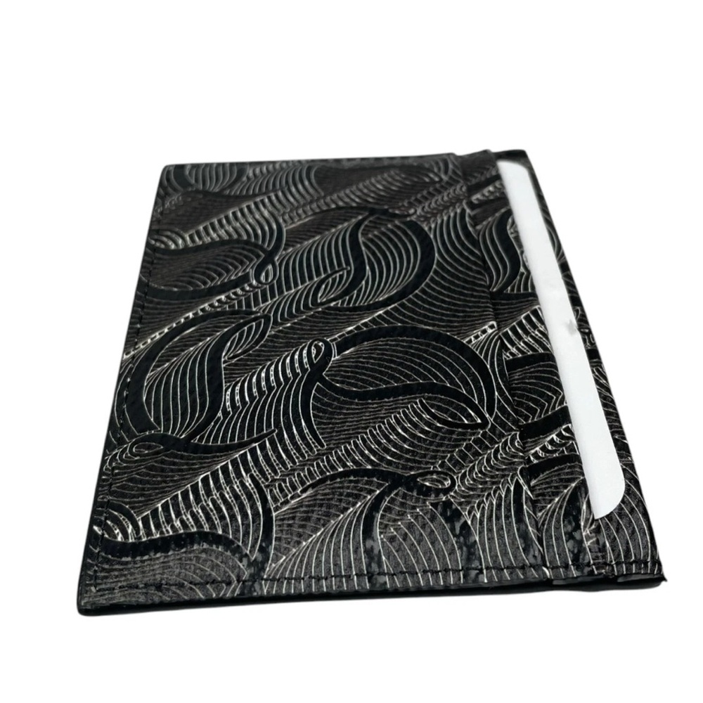 Christian Louboutin Signature Metallic Monogram Print Leather Card Case - Picture 7 of 15